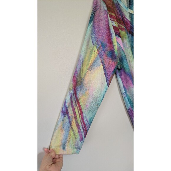 Soft Surroundings Dale Tunic Top 3X Splash Artsy Paint Long Sleeve Stretch - Picture 2 of 9